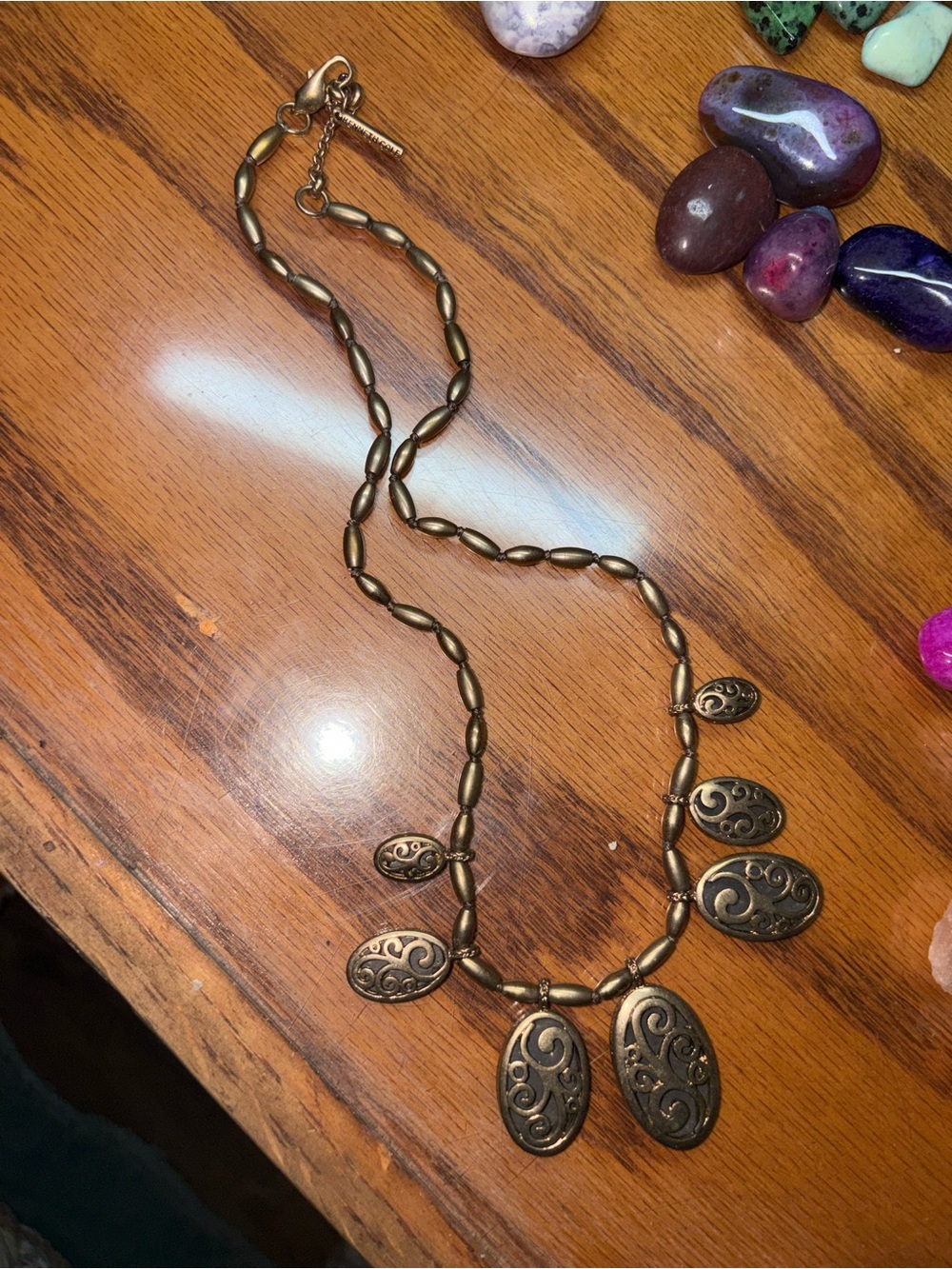 Matt brass necklace 10 3/4 inches